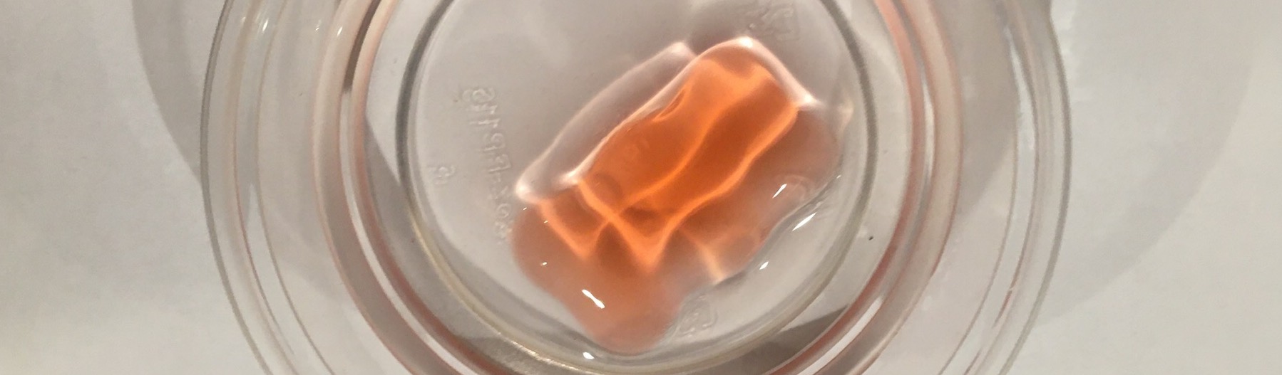 Gummy bear in solution