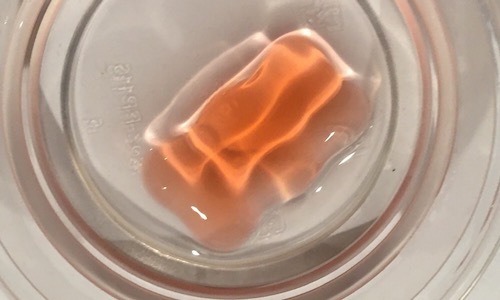 Gummy bear in solution