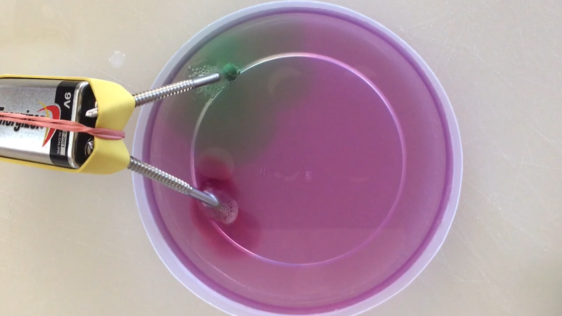 Electrolysis in action