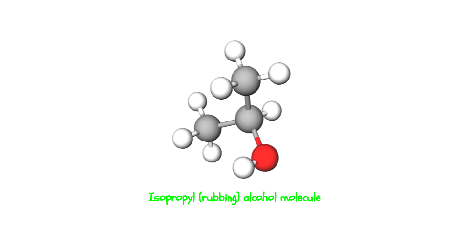 A molecule of isopropyl (rubbing) alcohol