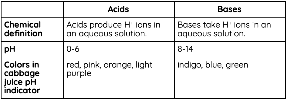 Chemical differences between acids and bases