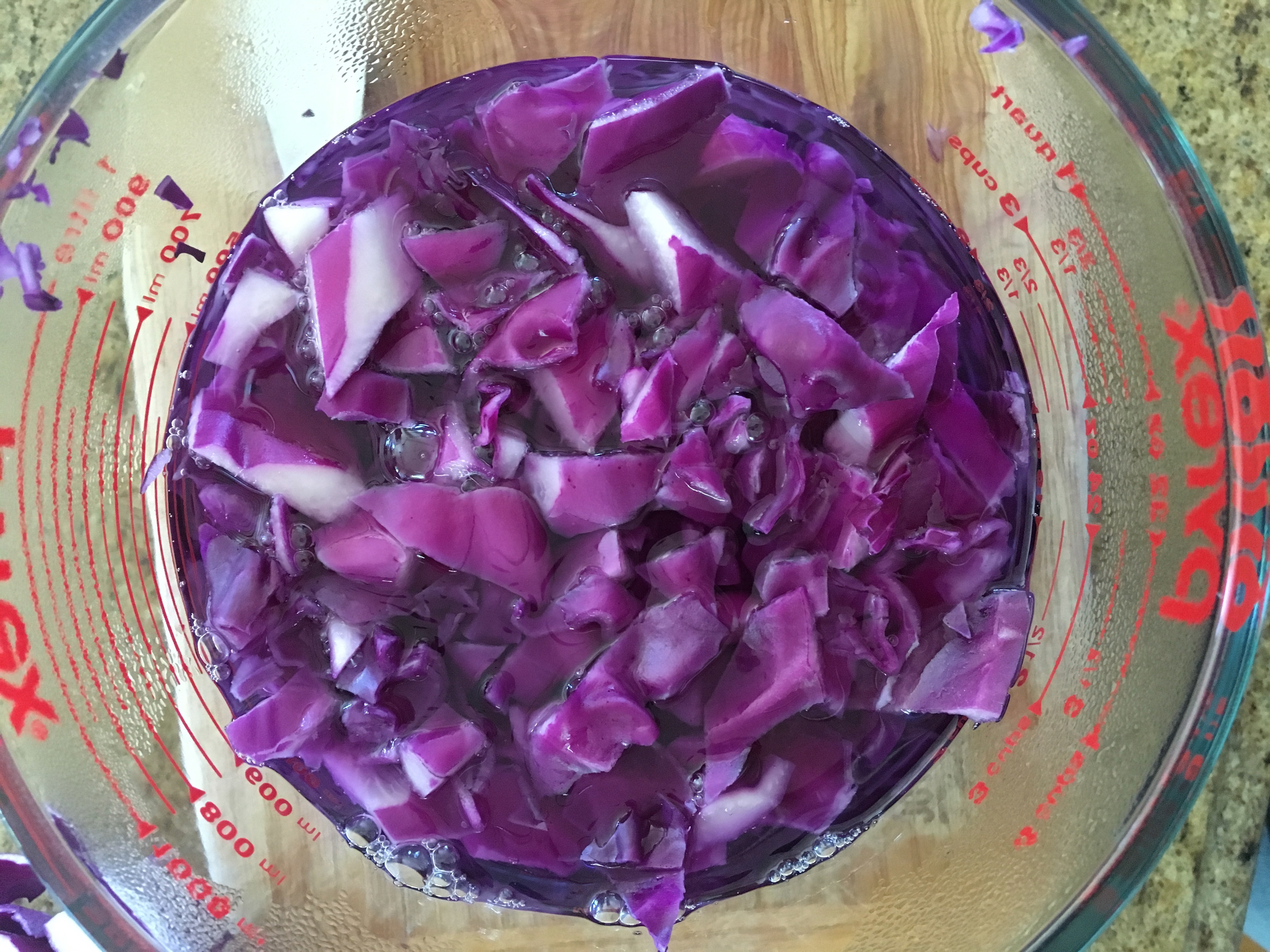 Cabbage in boiling water